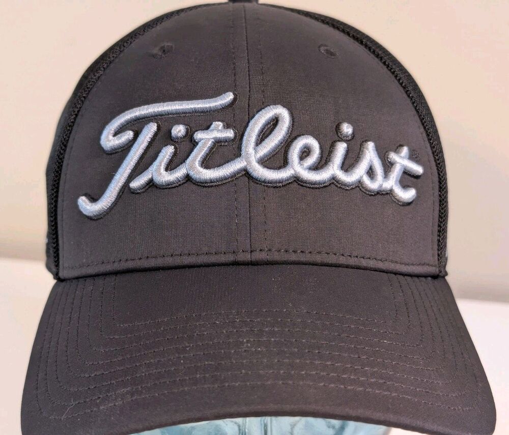 Titleist Footjoy FJ Tour Pro V1 Performance Mesh Golf Hat, Black White, Size M/L